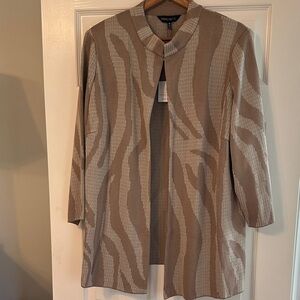 Ming Wang Tan and Cream Heritage Fit Jacket